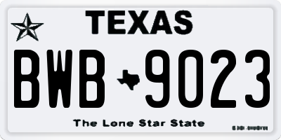 TX license plate BWB9023