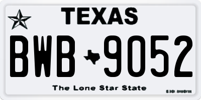 TX license plate BWB9052
