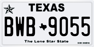TX license plate BWB9055
