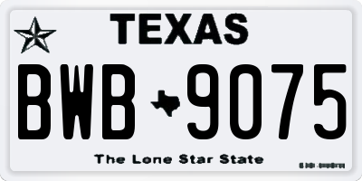 TX license plate BWB9075
