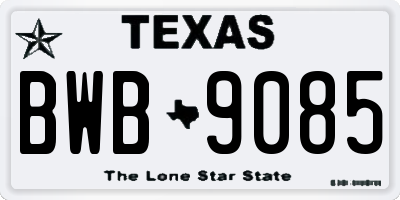 TX license plate BWB9085