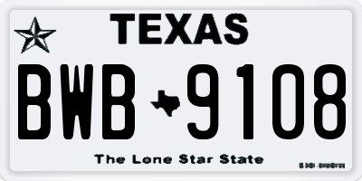 TX license plate BWB9108