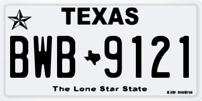 TX license plate BWB9121