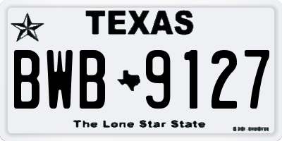 TX license plate BWB9127