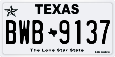 TX license plate BWB9137