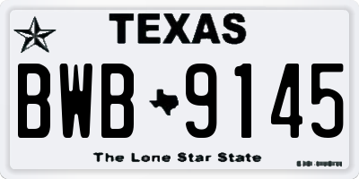 TX license plate BWB9145