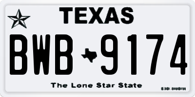 TX license plate BWB9174