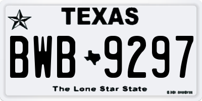 TX license plate BWB9297