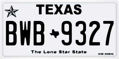 TX license plate BWB9327