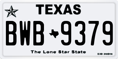TX license plate BWB9379