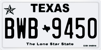 TX license plate BWB9450