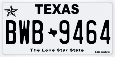 TX license plate BWB9464