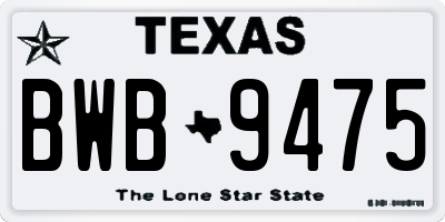 TX license plate BWB9475
