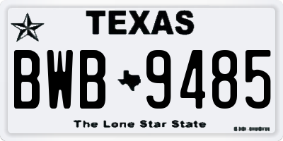 TX license plate BWB9485