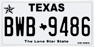 TX license plate BWB9486