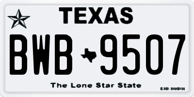 TX license plate BWB9507