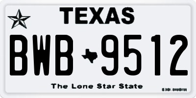 TX license plate BWB9512