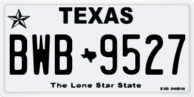TX license plate BWB9527
