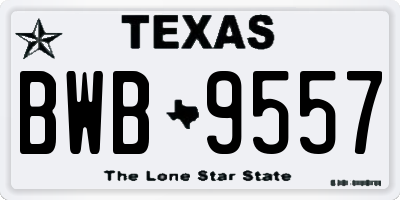 TX license plate BWB9557