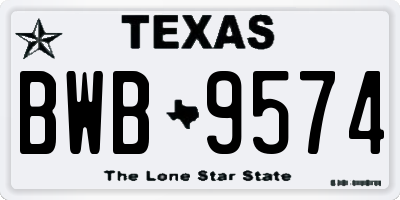 TX license plate BWB9574