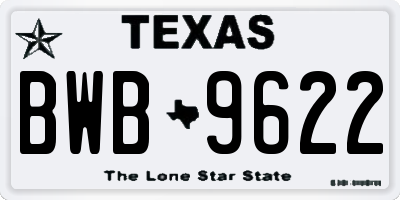 TX license plate BWB9622