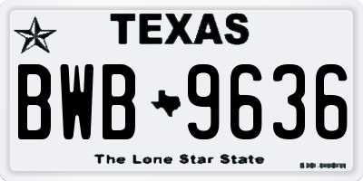TX license plate BWB9636