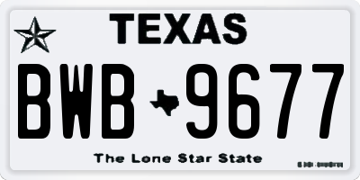 TX license plate BWB9677