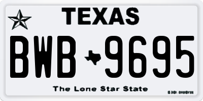 TX license plate BWB9695