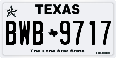 TX license plate BWB9717