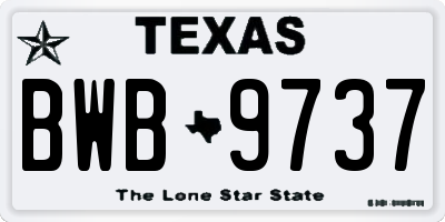 TX license plate BWB9737