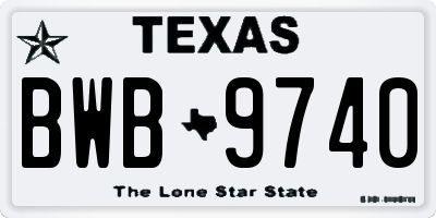 TX license plate BWB9740