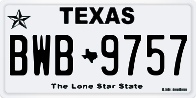 TX license plate BWB9757
