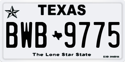 TX license plate BWB9775