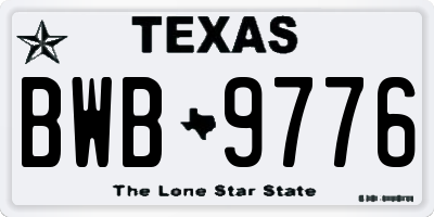 TX license plate BWB9776
