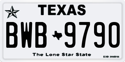 TX license plate BWB9790