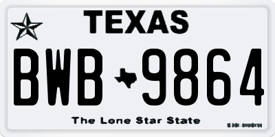 TX license plate BWB9864