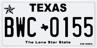 TX license plate BWC0155