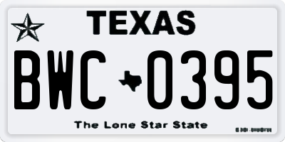 TX license plate BWC0395