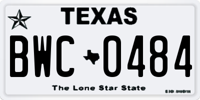 TX license plate BWC0484