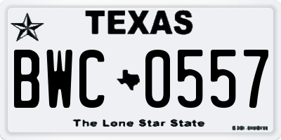 TX license plate BWC0557