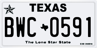 TX license plate BWC0591