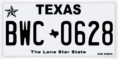 TX license plate BWC0628