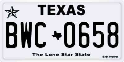 TX license plate BWC0658