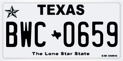 TX license plate BWC0659
