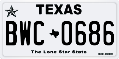 TX license plate BWC0686