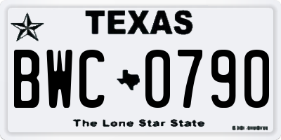 TX license plate BWC0790