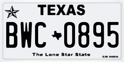 TX license plate BWC0895