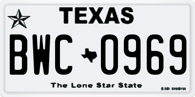 TX license plate BWC0969