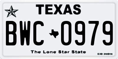 TX license plate BWC0979