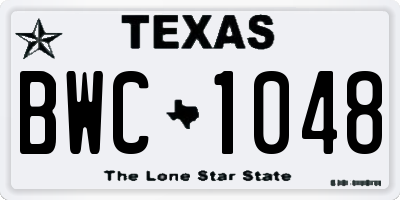 TX license plate BWC1048